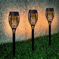 6 stk. LED havelygte med flammende lys