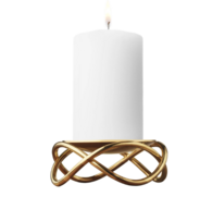 Georg Jensen Glow Lysestage Guldbelagt