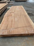 Træplanke i SAPELE (mahogni) 2,81x0,9/0,88m - 6,5 cm tyk