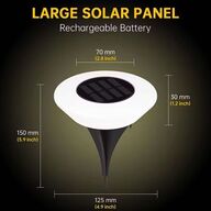 8 stk. Rund solcelledrevet havelampe LED IP65