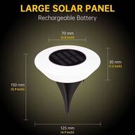 8 stk. Rund solcelledrevet havelampe LED IP65