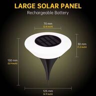 8 stk. Rund solcelledrevet havelampe LED IP65