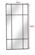 Spejl med antiksort ramme i jern (180x90cm)