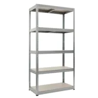 3 stk. Work-it stålreol med 5 træhylder 1800×900×300 mm galvaniseret