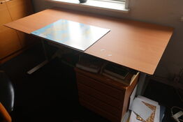 El. hæve/sænke skrivebord / skuffesektion