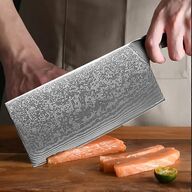 2 stk. Premium kokkekniv i stål og ibenholt
