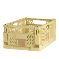 5 stk. Stabelbar foldekasse gul sand 50x33x20 cm