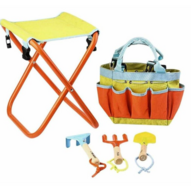 3 pk. Green>it skammel til børn m/haveredskabssæt