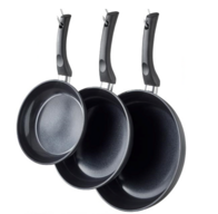 3 stk. Aldente keramisk stegepander 20cm, 24 cm & 28 cm