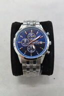 Sector Chronografur Med Blå Urskive og Stålrem, Model 42MM