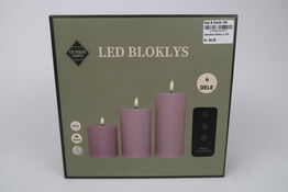 2 pk. Cozzy LED bloklys rosa med fjernbetjening udendørs 3 stk.