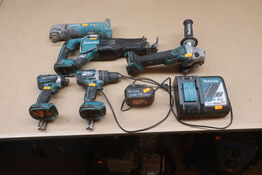 Boremaskine, sliber mv.  MAKITA  Model: DGA 506, DTD154, DJR 187, DTM 51, DC18RC