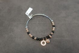 Bangle Rose Gold Black Glass Bangle