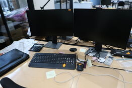 2 stk. computerskærme DELL U2419H, tastatur, mus, dockingstation DELL