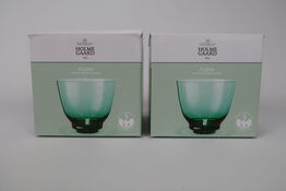 2 stk. Holmegaard Flow vandglas emerald green