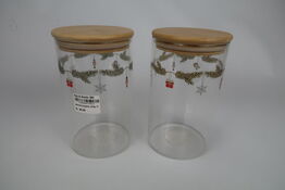 2 stk. Jule opbevaringsglas med låg 