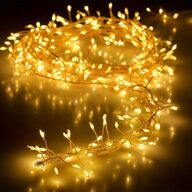 6 pk. Klyngelys LED lyskæde indendørs 1 meter 320 LED lys varm hvid