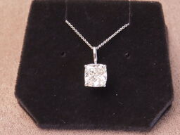 14 kt. Hvidguldhalskæde med 3.04 ct. Briliantsleben Diamant