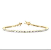 Tennis armbånd i guld 14 kt med  3,04 carat lab-grown diamanter