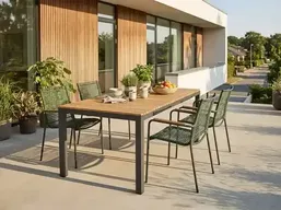 Havemøbelsæt med teak bord og stole ( bord og 4 stole )