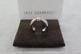 Hot Diamonds Sølv- og Guldtonet Ring med Sten