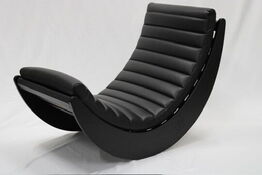 Verner panton gyngestol "relaxer" i sort læder