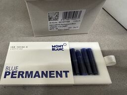 6 kasser m. Blækpatroner MONTBLANC BLUE PERMANENT