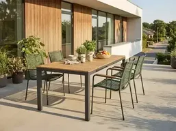 Havemøbelsæt med teak bord og stole ( bord og 4 stole )