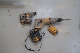 2 stk. akku håndværktøj DEWALT DCH133, med batteri og lader