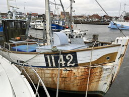 35 fod tidl. fiskefartøj/lystfartøj, ep på eg, 1965, mahogni styrehus