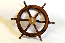 Maritimt Skibsrat Ø 60 cm - med trægreb ubrugt 