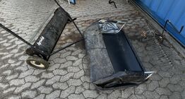 Græsopsamler, beholder + Rive