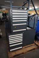 3 stk. Værktøjsreoler m. skuffer BLIKA