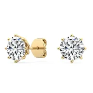 Ørestikker med runde diamanter og 14 kt guld