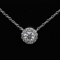 Solitaire halskæde af 14 kt. guld med brillantsleben laboratorieskabte diamant på samlet samlet ca. 0.43 ct