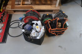 3 stk. kabelruller, taske m.m.