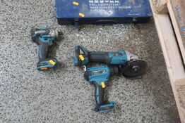 3 stk. akku håndværktøj MAKITA DHG180, DGA506, DTW285