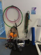 Parti kettlebells, hullahopringe, elastikker, m.v.