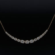 Halskæde af 14 kt. guld med brillantslebene laboratorieskabte diamanter