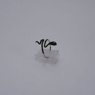 Slangering af 18 kt. hvidguld prydet med sorte diamanter, ialt ca. 0.36 ct.