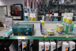 Hylde med div. Plejemidler