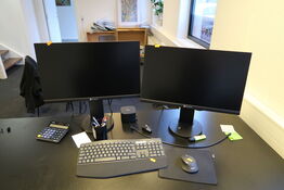2 stk. computerskærme NEOVO FS-24G, tastatur, mus, dockingstation