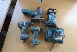 Akkuværktøj MAKITA stiksav, nøgler m.v. inkl. lader og ét batteri