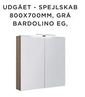 MS82 Ny Spejlskab 800x700mm, grå bardolino eg