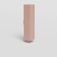 HB45 Altus højskab 35x160x35, ny, Lyserød, 3 glashylder, med greb mat sort