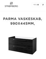 Stromberg Parma Sort Vaskeskab 99 x 50 x 45
