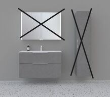 SB19 Altus vaskeskab 100cm, ny, Beton, med LED-belysning til skuffer