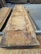 Træplanke i BILINGA 3,25x0,58/0,60m - 4,3 cm tyk