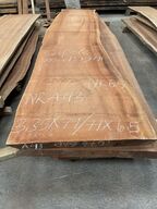 Træplanke i SAPELE (mahogni) 3,35x0,79/0,71m - 6,5 cm tyk