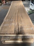 Træplanke i BIBOLO (Afr. valnød) 3,41x0,85m - 5,5 cm tyk